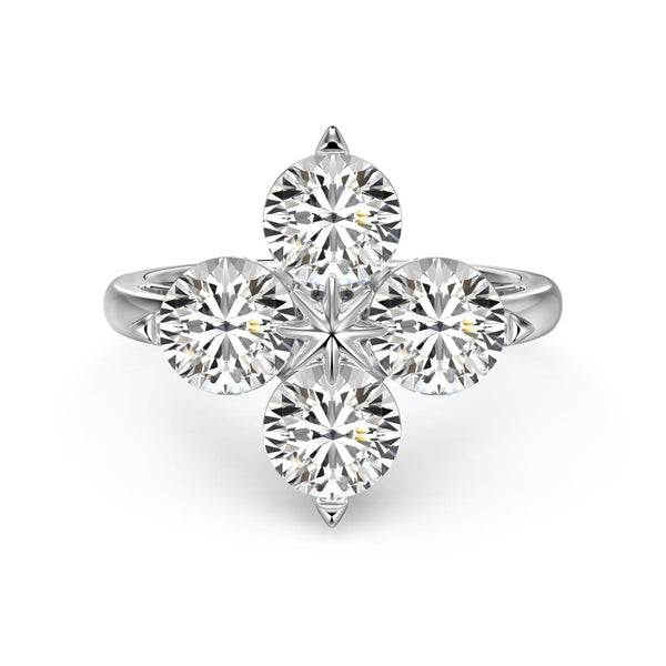 ˇShow YourselfˇFour-Leaf Clover Eight-Pointed Star Ring