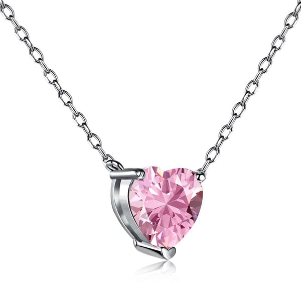 ˇShow YourselfˇHeart Shape Main Stone Pendant Collarbone Necklace