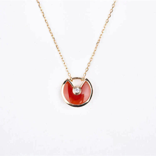 ˇShow YourselfˇAMULETTE GOLD CARNELIAN ONYX NECKLACE