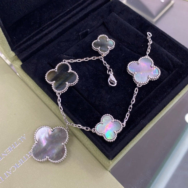 ˇShow YourselfˇCLOVER 5 MOTIFS DARK MOP BRACELET