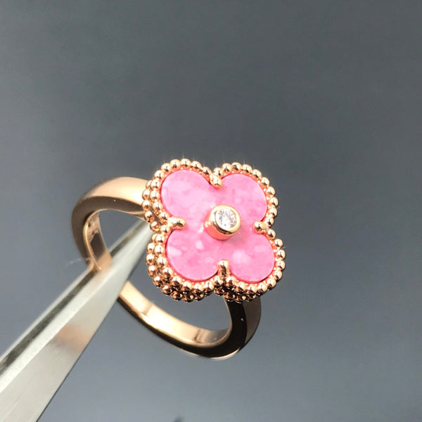 ˇShow YourselfˇCLOVER RHODONITE ROSE GOLD RING