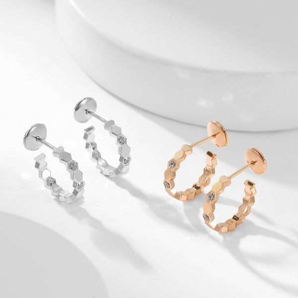ˇShow YourselfˇBEE LOVE DIAMOND HOOP EARRINGS