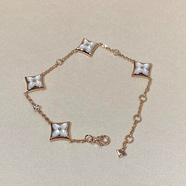 ˇShow YourselfˇSTAR 4 MOTIF MOP DIAMOND PINK GOLD BRACELET