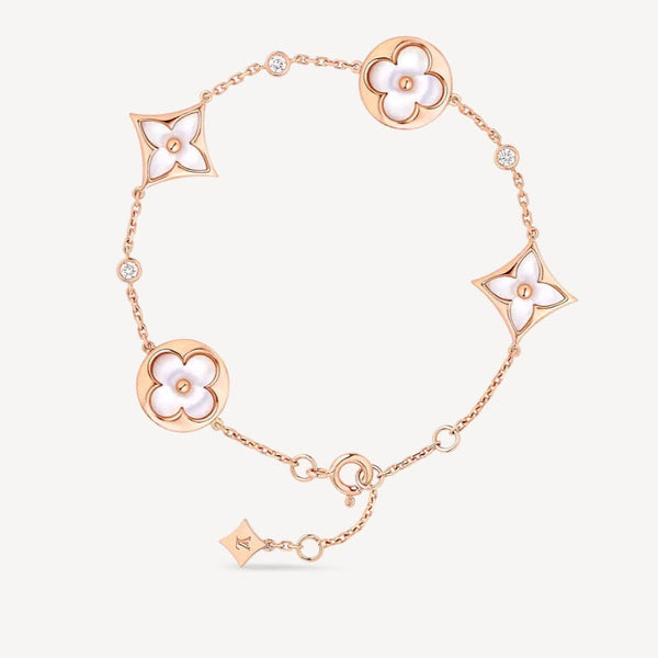 ˇShow YourselfˇSTAR AND SUN 4 MOTIF WHITE MOP PINK GOLD BRACELET