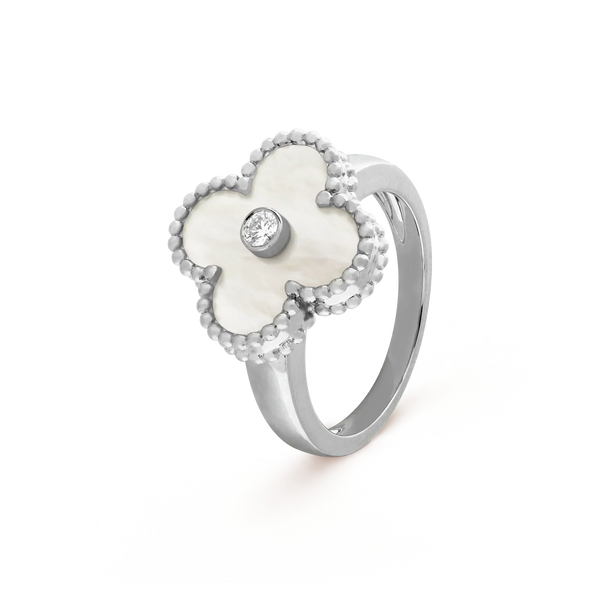 ˇShow YourselfˇCLOVER SILVER MOP DIAMOND RING