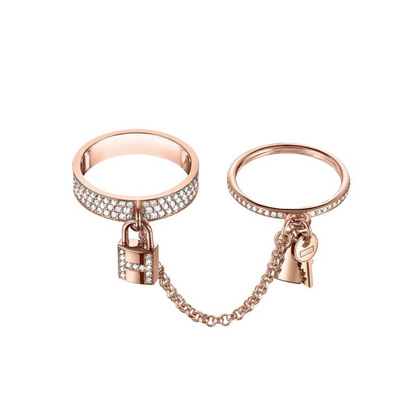 ˇShow YourselfˇHM KELLY CLOCHETTE DOUBLE RING IN  WITH DIAMONDS
