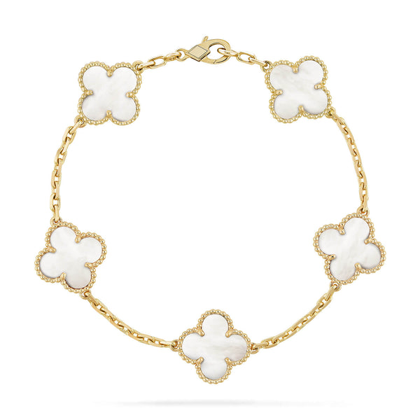 ˇShow YourselfˇCLOVER  5 MOTIF WHITE MOP BRACELET