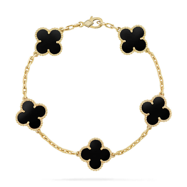 ˇShow YourselfˇCLOVER  5 MOTIFS BLACK ONYX BRACELET