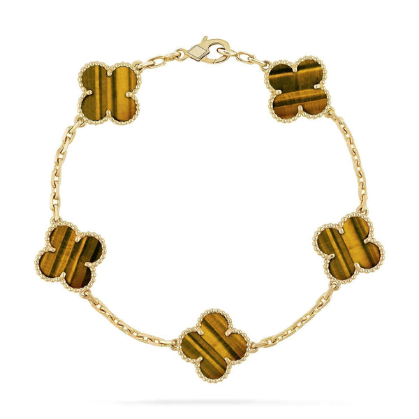 ˇShow YourselfˇCLOVER  5 MOTIFS TIGER EYE BRACELET