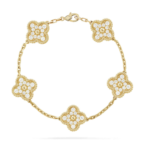 ˇShow YourselfˇCLOVER 5 MOTIFS  FULL DIAMOND BRACELET