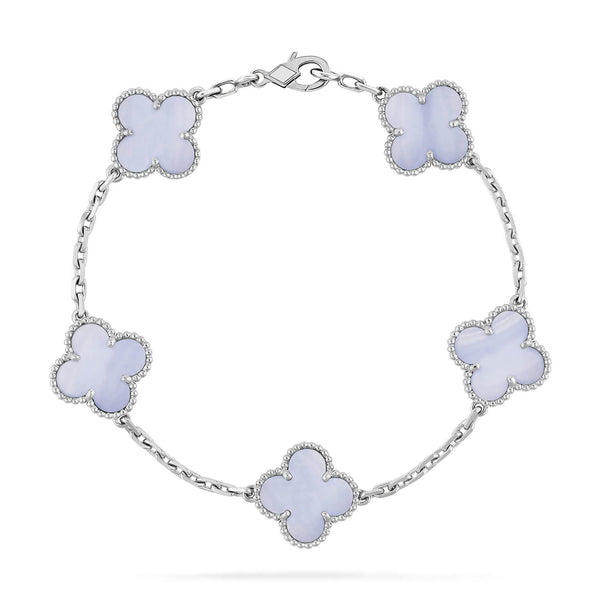 ˇShow YourselfˇCLOVER  5 MOTIF PURPLE CHALCEDONY BRACELET