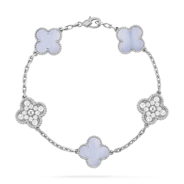 ˇShow YourselfˇCLOVER  5 MOTIF DIAMOND PURPLE CHALCEDONY BRACELET