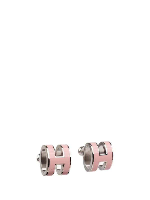 ˇShow YourselfˇMINI POP H SILVER EARRINGS PINK