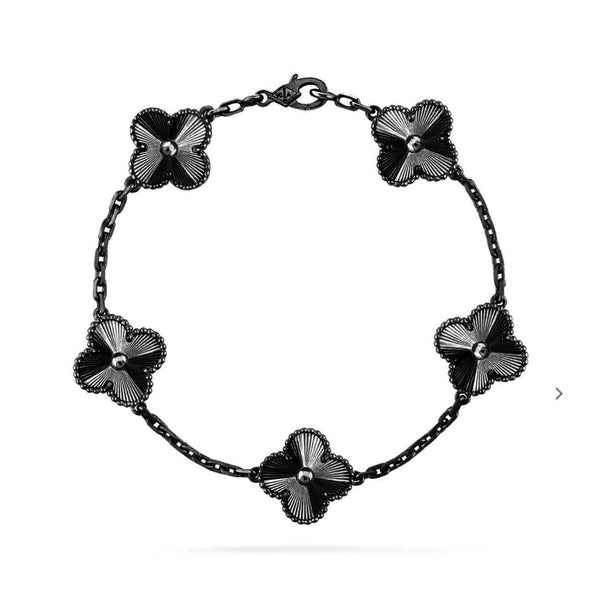 ˇShow YourselfˇCLOVER 5 MOTIF BLACK BRACELET