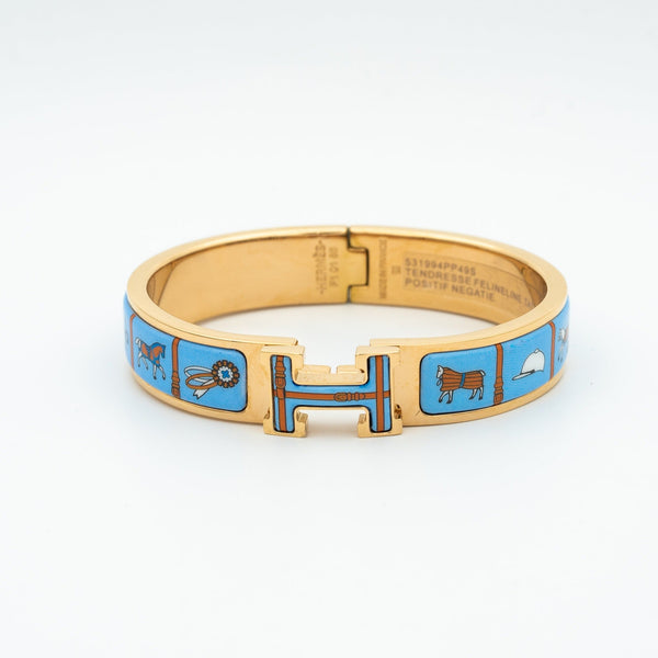 ˇShow YourselfˇH PINK GOLD BRACELET BLUE CERAMIC