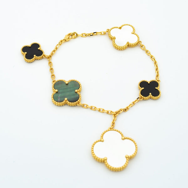 ˇShow YourselfˇCLOVER BRACELET 5 MOTIFS ONYX MOP