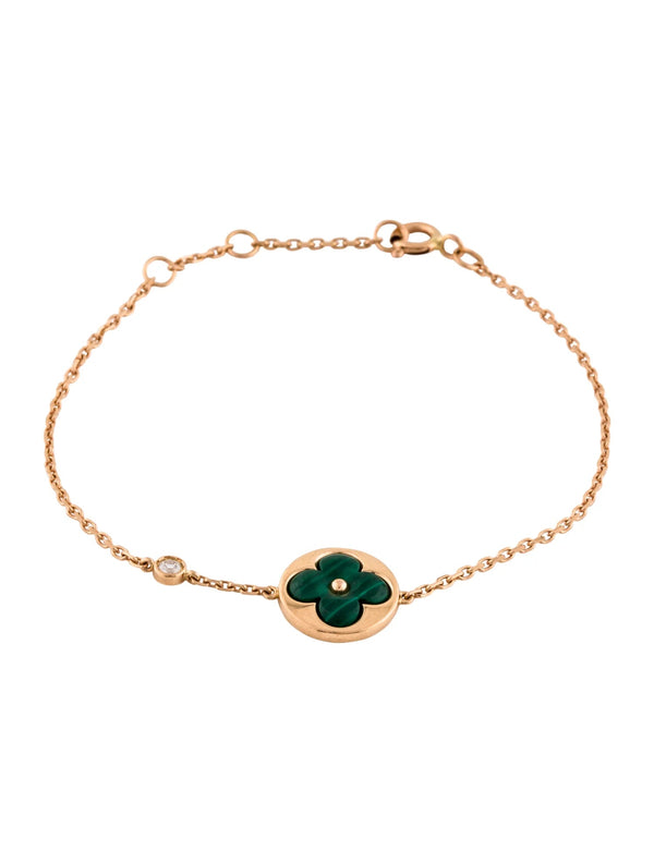 ˇShow YourselfˇSUN MALACHITE 1 DIAMOND PINK GOLD BRACELET