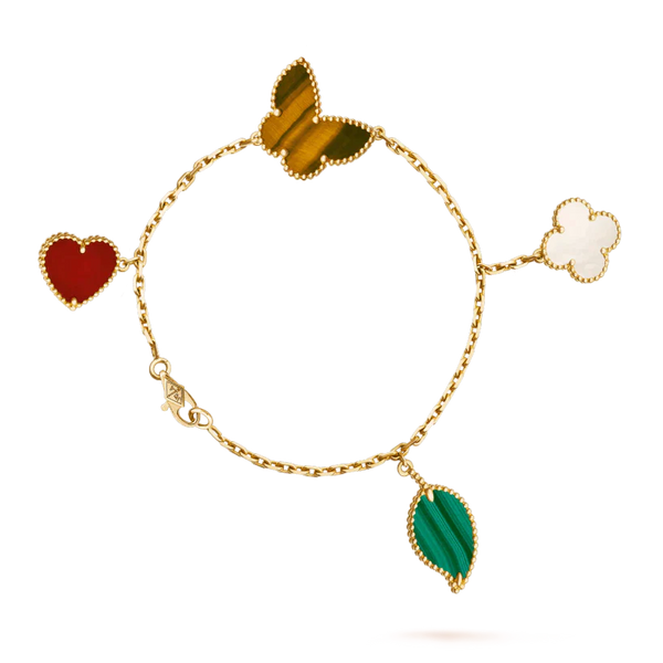 ˇShow YourselfˇLUCKY SPRING 5 MOTIF GOLD BRACELET