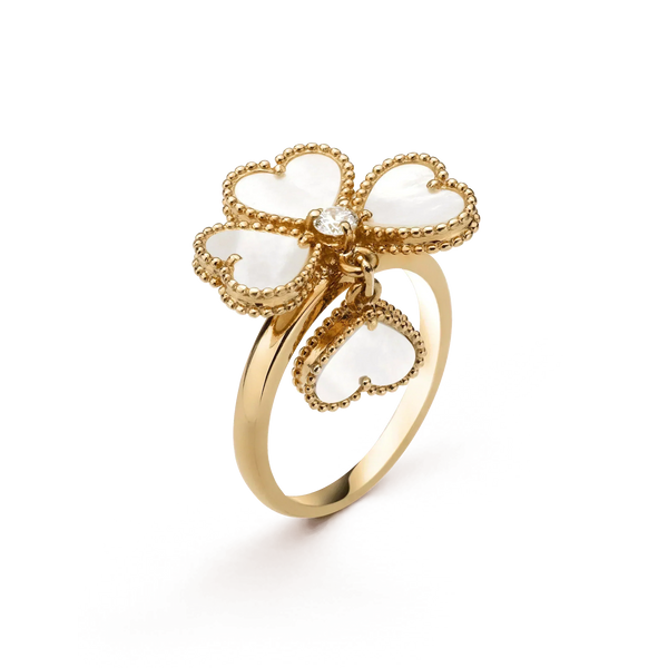 ˇShow YourselfˇSWEET CLOVER WHITE MOP RING