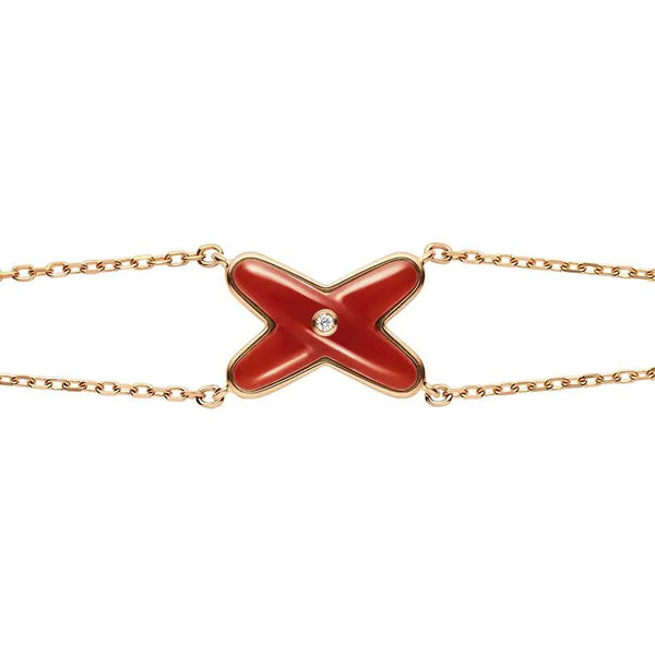 ˇShow YourselfˇJEUX BRACELET CARNELIAN PINK GOLD 1 DIAMOND