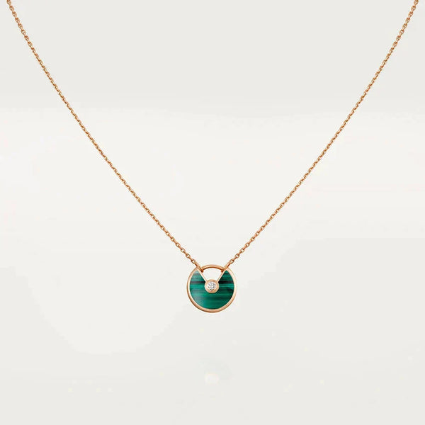 ˇShow YourselfˇAMULETTE ROSE GOLD MALACHITE NECKLACE