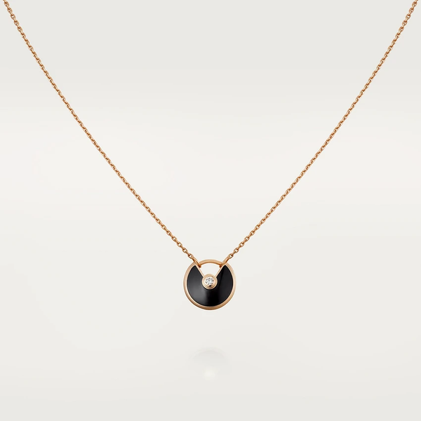 ˇShow YourselfˇAMULETTE ROSE GOLD ONYX NECKLACE