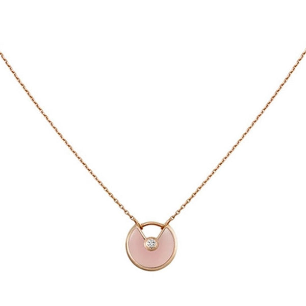 ˇShow YourselfˇAMULETTE ROSE GOLD PINK MOP NECKLACE