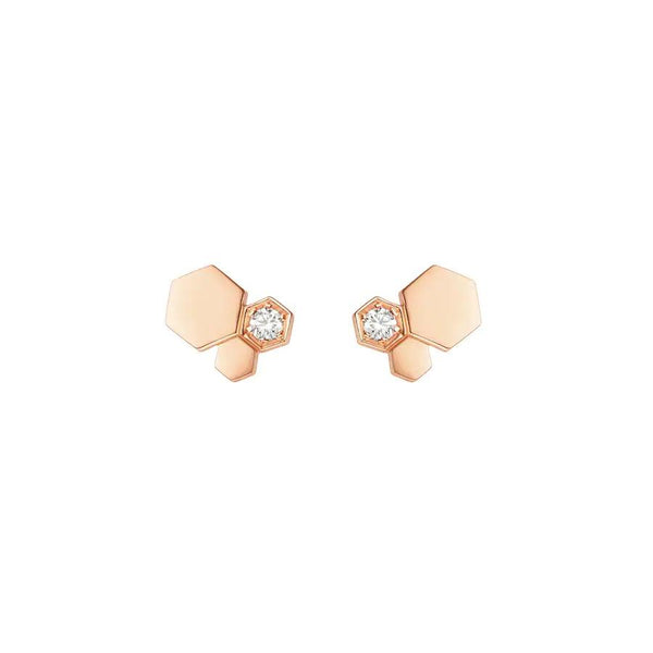ˇShow YourselfˇBEE LOVE PINK GOLD DIAMOND EARRINGS