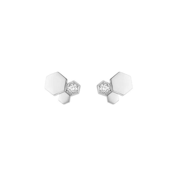 ˇShow YourselfˇBEE LOVE SILVER DIAMOND EARRINGS