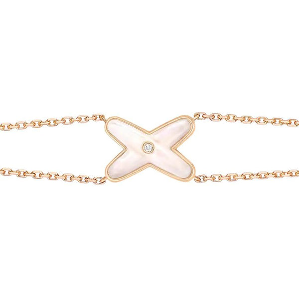 ˇShow YourselfˇJEUX BRACELET WHITE MOP ROSE GOLD 1 DIAMOND