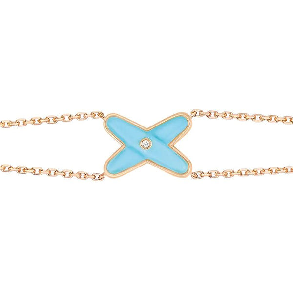 ˇShow YourselfˇJEUX BRACELET TURQUOISE PINK GOLD 1 DIAMOND