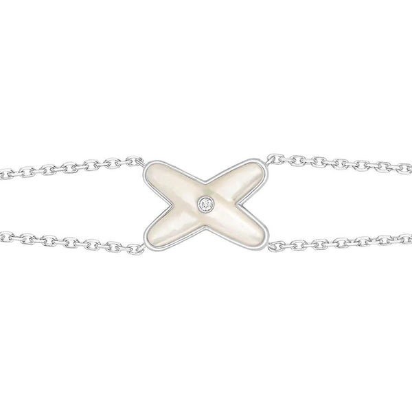 ˇShow YourselfˇJEUX BRACELET WHITE MOP SILVER 1 DIAMOND