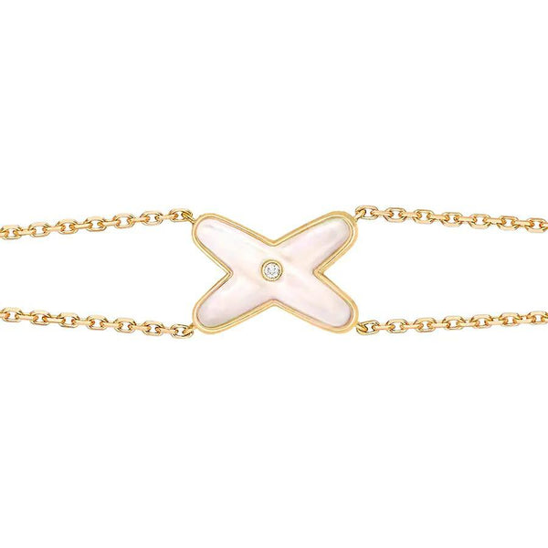 ˇShow YourselfˇJEUX BRACELET WHITE MOP GOLD 1 DIAMOND
