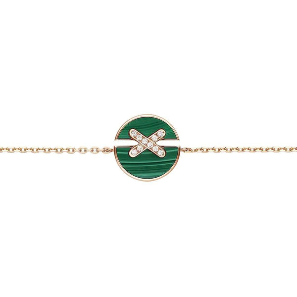 ˇShow YourselfˇJEUX DE BRACELET MALACHITE PINK GOLD DIAMONDS