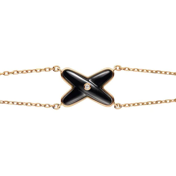 ˇShow YourselfˇJEUX BRACELET ONYX PINK GOLD 1 DIAMOND