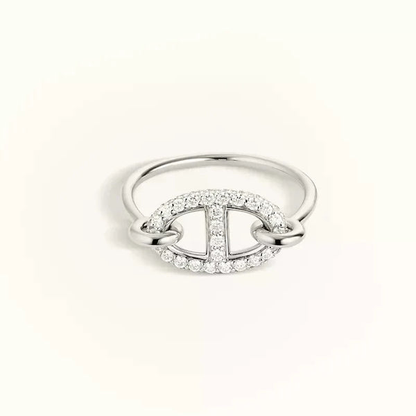 ˇShow YourselfˇRONDE SMALL SILVER DIAMOND RING