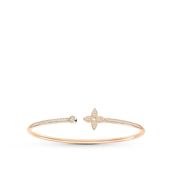 ˇShow YourselfˇIDYLLE PINK GOLD OPEN BRACELET DIAMOND PAVED