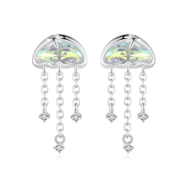 ˇShow YourselfˇIridescent Jellyfish Earrings Studs Teen Girls