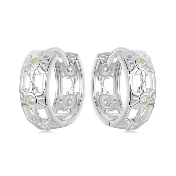 ˇShow YourselfˇWhite Gold Plated Inifinite Love Hoop Earring