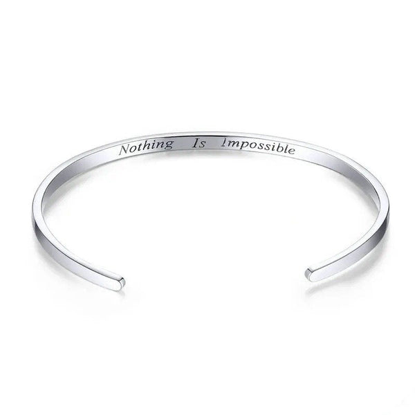 ˇShow YourselfˇEngrave Courage Bangle Nothing is impossible Fashion