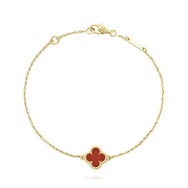 ˇShow YourselfˇCLOVER  CARNELIAN SINGLE FLOWER BRACELET