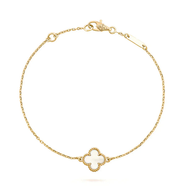 ˇShow YourselfˇCLOVER WHITE MOP SINGLE FLOWER BRACELET