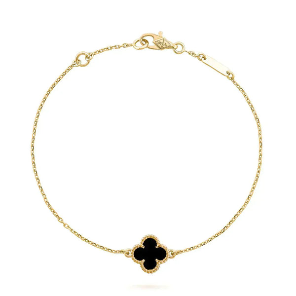 ˇShow YourselfˇCLOVER ONYX SINGLE FLOWER BRACELET