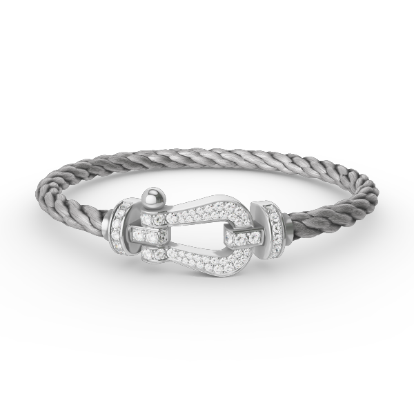 ˇShow YourselfˇFORCE LARGE HORSESHOE FULL DIAMOND BRACELET SILVER